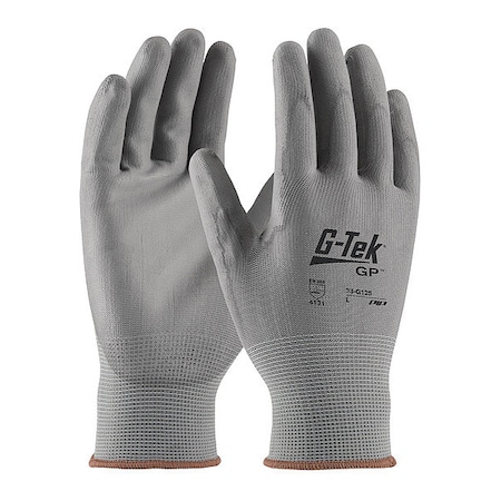 Coated Gloves, Polyurethane, Smooth, Palm, 3 Abrasion Level, Gray, 3XL (12) 12 PK