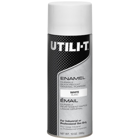 General Purpose Enamel Spray Paint, White, Gloss, Solvent, 10 oz
