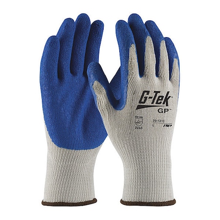 Coated Gloves, Latex, Rough, Palm, 3 Abrasion Level, Gray, XL (10) 12 PK
