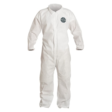 10 Coverall. Collar. Elastic Wrists and Ankles. Elastic Waist. White. 6X