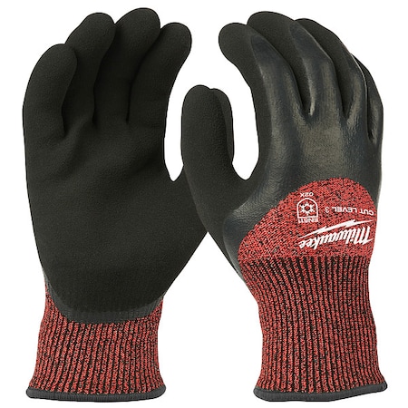 Cut Level 3 Winter Insulated Dipped Gloves - Small, Cut Level A5 ,Double Dipped ,Latex ,Sandy ,S