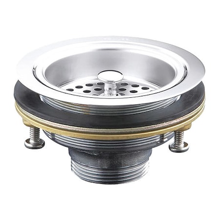 Sink Drain,4 1/2 in Dia,Brass