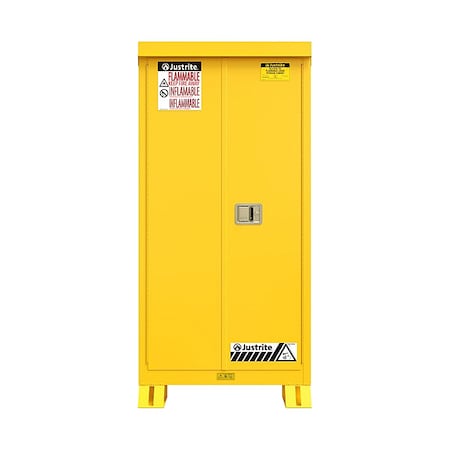 Outdoor Safety Cabinet, 30 gal, 1 Shelves, Steel, 43 in W x 44 in H x 18 in D, Yellow