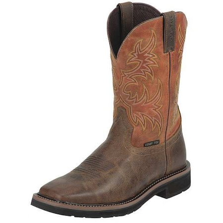 Stampede, Men's 11 in Composite Toe Western Boot, Brown, 11, D, WK4812
