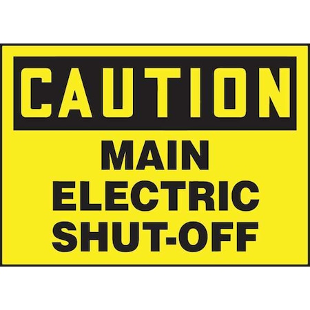 Caution Label,Electric Shut-Off,3-1/2x5 in,Dura-Vinyl