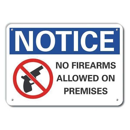 No Firearms Notice,Aluminum,14"x10", LCU5-0056-RA_14X10