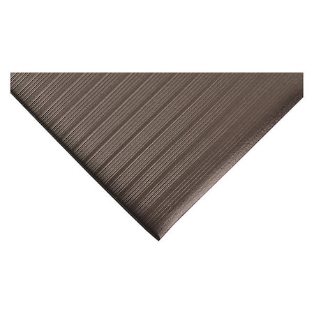 Antifatigue Mat, 60 ft. L x 3 ft. W, 3/8" Thickness, Closed Cell PVC Foam, Ribbed, Black