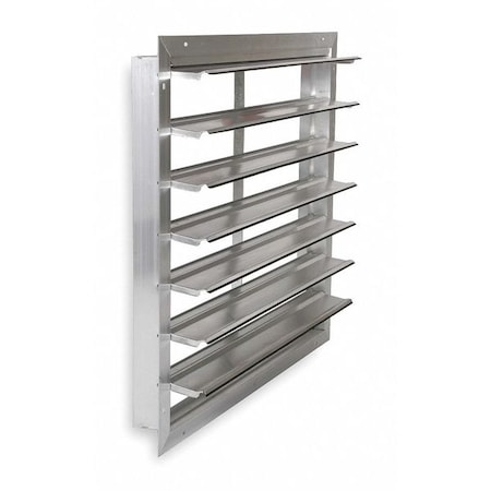 Wall Backdraft Damper, Vertical Mount, 36 in Dia Fan, 42 in H x 42 in W x 5-3/4 in D, 2500 fpm