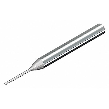 Ball End Mill,Uncoated,1-1/2" L,Carbide