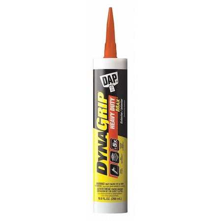 Heavy Duty Max Construction Adhesive, 9 fl oz, Cartridge, White, Hybrid Base, HD Max