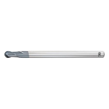 Carbide End Mill,Ball,3/8in D,4in OAL