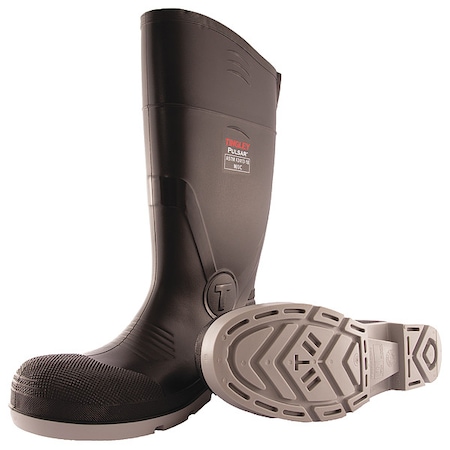 Men's Pulsar Tall Rubber Boots, Plain Toe, 15 in Height, Black, 7