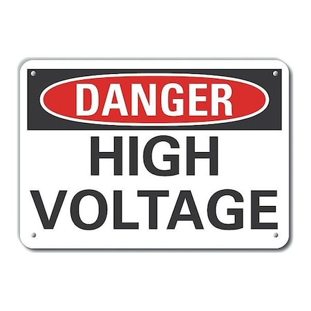 Refl Alum Danger High Voltage,14"x10", LCU4-0347-RA_14X10
