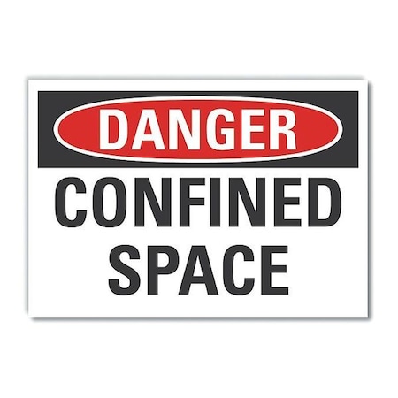 Decal Danger Confined Space,10"x7", LCU4-0364-ND_10X7