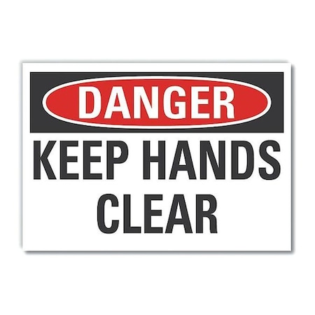Danger Sign, 3 1/2 in Height, 5 in Width, Reflective Sheeting, Horizontal Rectangle, English