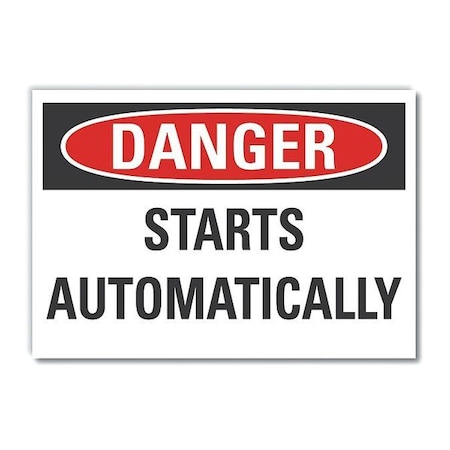 Danger Sign, 3 1/2 in Height, 5 in Width, Reflective Sheeting, Horizontal Rectangle, English