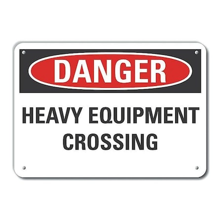 Danger Sign, 10 in Height, 14 in Width, Aluminum, Horizontal Rectangle, English