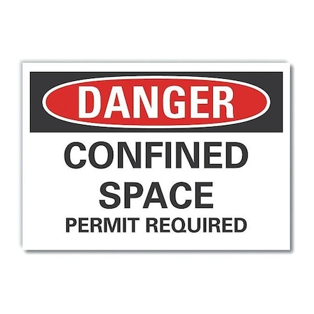 Danger Sign, 5 in H x 7 in W, Reflective Sheeting, Horizontal Rectangle
