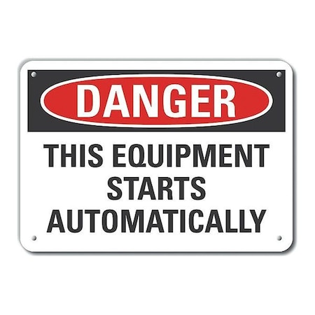 Danger Sign, 10 in Height, 14 in Width, Aluminum, Horizontal Rectangle, English