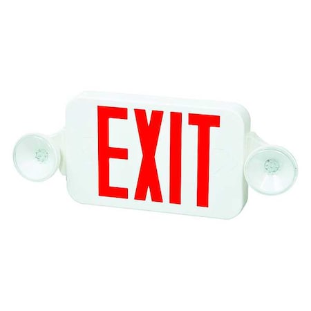 Exit Sign with Emergency Lights, 1 or 2 Faces, LED Lights, Plastic Housing, Ni Cad Backup Battery