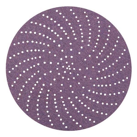 Hook-and-Loop Sanding Disc, 6" Dia, Multi-Hole, Precision Shaped Ceramic, 120+ Grit, Open Coat Type