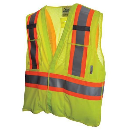 Safety Vest,Mesh,Green,2XL/3XL