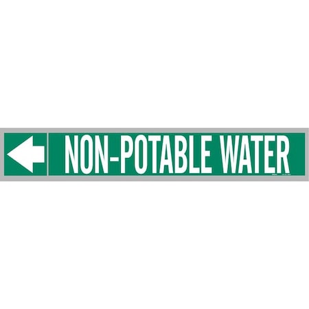 Pipe Marker,Non-Potable Water,Wht Leg.