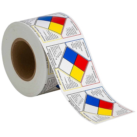 Label, PSVinyl, 4in.Hx4in.W, 500 Labels, PK500