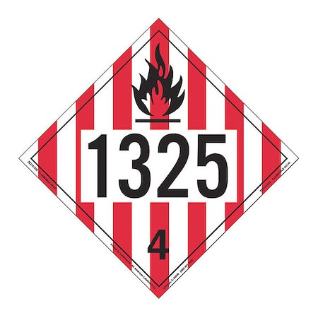 Flammable Solid Placard,1325,PK25