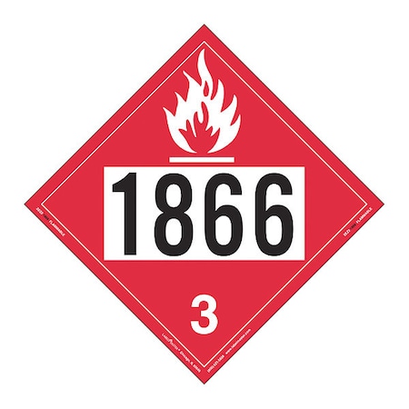 Flammable Liquid Placard 1866,PK25