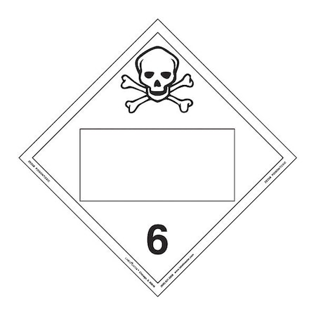 Toxic Placard,Blank,E-Z Remo,PK25