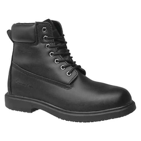7160, Men's Work Boot, 8.5 Wide, Leather, 6 in Height, Black