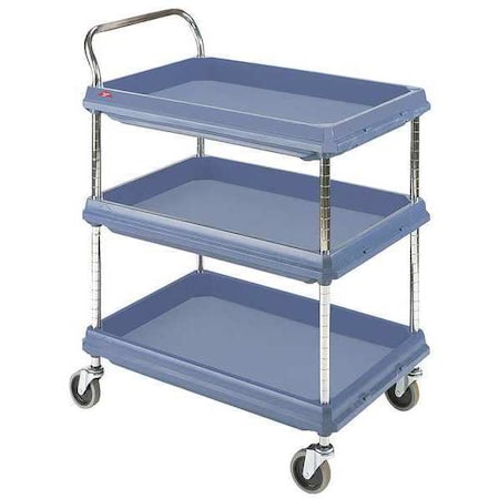 Utility Cart with Antimicrobial Deep Lipped Plastic Shelves, High Density Polyethylene (Shelf)