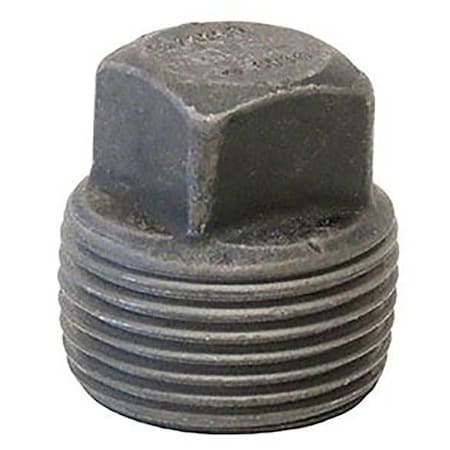 Square Head Plug Square Head Plug, 1-1/4" Pipe, MNPT, Black Forged Steel, Class 6000