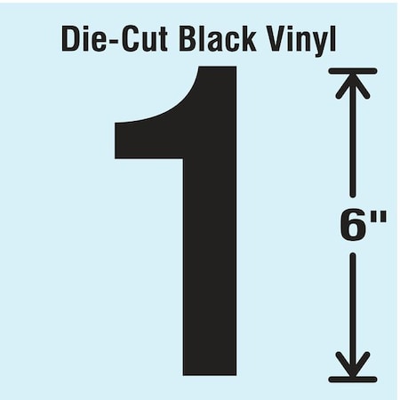 Number Label, Vinyl, 6 in H, 1-1/4 in W