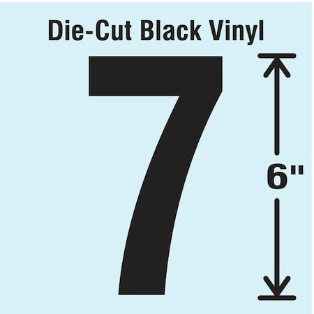Number Label, Vinyl, 6 in H, 3-1/4 in W