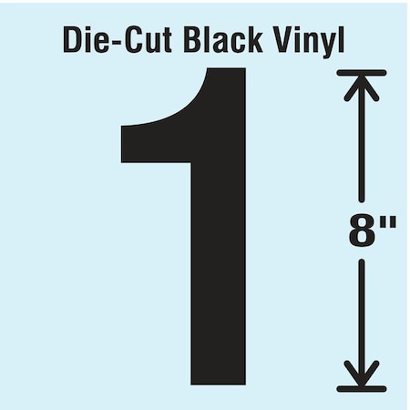 Number Label, Vinyl, 8 in H, 1-5/8 in W