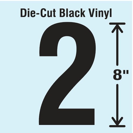 Number Label, Vinyl, 8 in H, 4-1/2 in W