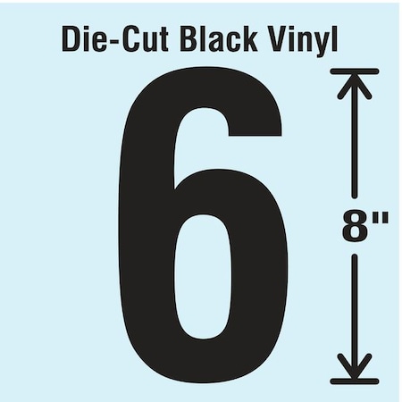 Number Label, Vinyl, 8 in H, 4-3/8 in W