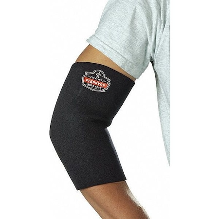 Elbow Sleeve, Neoprene, Spandex, Pull-Over, Black, Size M