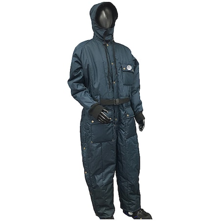 22020 Coverall with Hood, Nylon, 840 den Fabric Weight, 31 1/2 in Inseam, Navy, 2XL