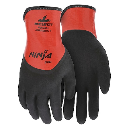Coated Gloves, Foam Nitrile, Flat Dip, 4-Mar, Not Tested Abrasion Level, Gray, 2XL (11) 1 PR