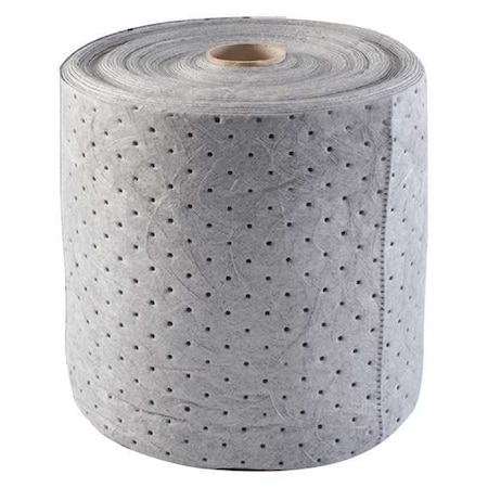 Sorbent Roll, 25 gal, 15 in x 300 ft, Universal, Gray, Polypropylene