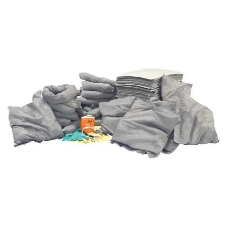 Spill Kit Refill, 67 gal Volume Absorbed per Kit, 95 gal Capacity, Refill