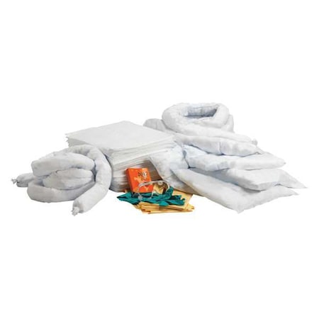Spill Kit Refill, 32 gal Volume Absorbed per Kit, 55 gal Capacity, Refill
