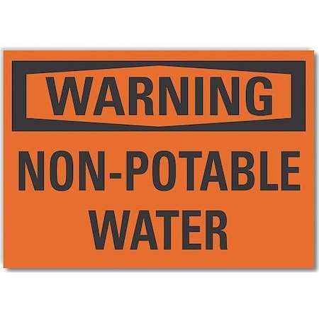 Warning, Non-Potable Water, 5 in W x 3 1/2 in H, Horizontal Rectangle, Polyester, LCU6-0092-ND_5X3.5