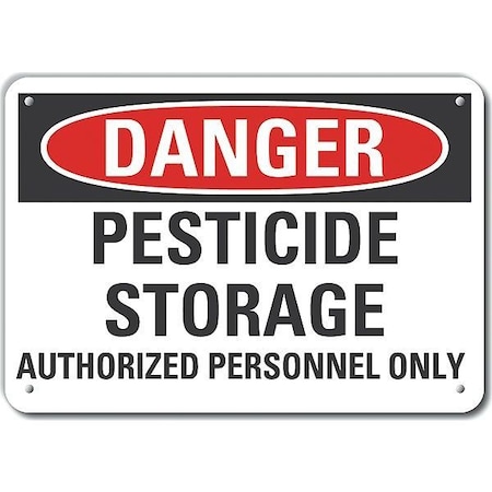 Danger Sign, 10 in H, 14 in W, Horizontal Rectangle, English, LCU4-0607-NA_14X10