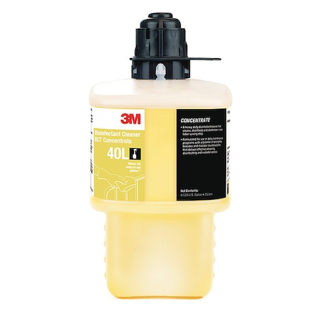 Cleaner and Disinfectant, 2L Bottle, Fragrance Free, Yellow