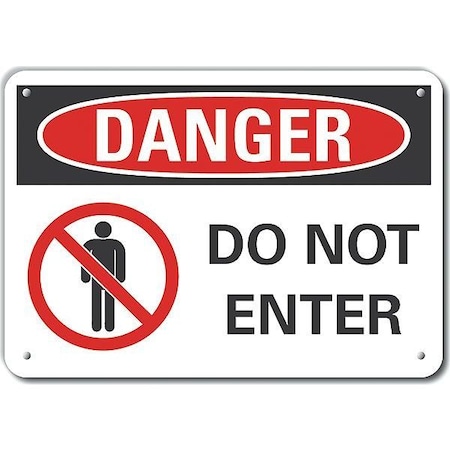 Decal,Danger Do Not Enter,Plastic,14x10", LCU4-0196-NP_14X10