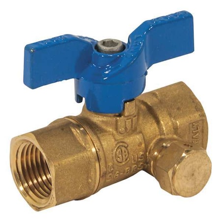 1/2" FNPT Brass Gas Ball Valve Inline